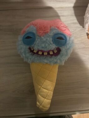 Plush Ice Cream Monster Toy - Pink & Light Blue